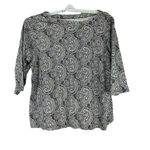 Croft & Barrow Women's Paisley Design 3/4 Sleeved Blouse Size 1X